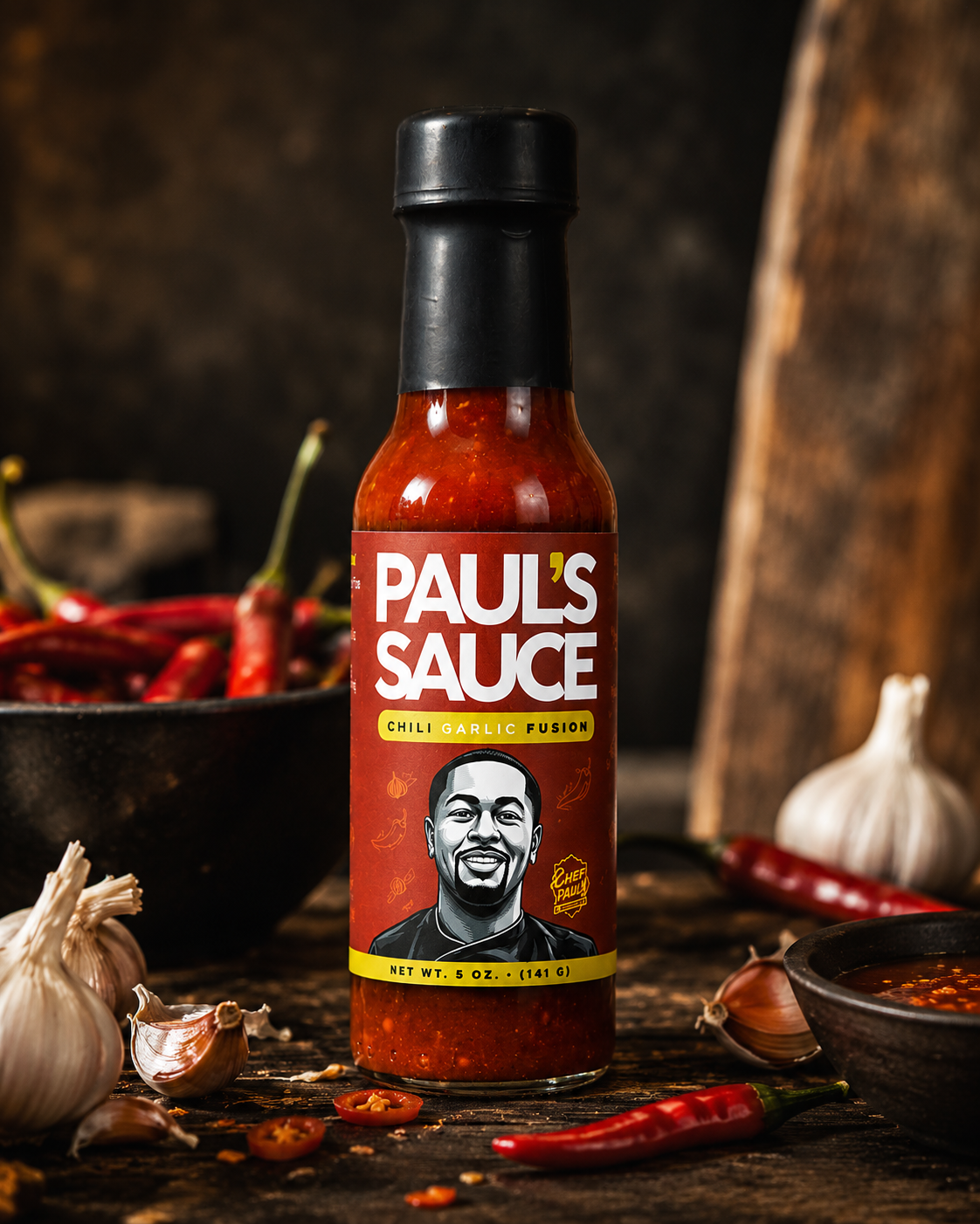Paul's Chili Garlic Fusion sauce bottle
